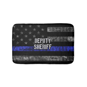 Stellvertretender Sheriff Distressed Flag Badematte