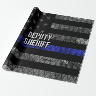 Stellvertretender Sheriff Distressed Flag Geschenkpapier