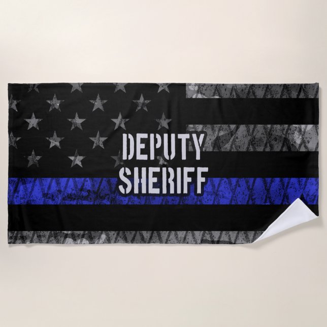 Stellvertretender Sheriff Distressed Flag Strandtuch (Vorderseite)