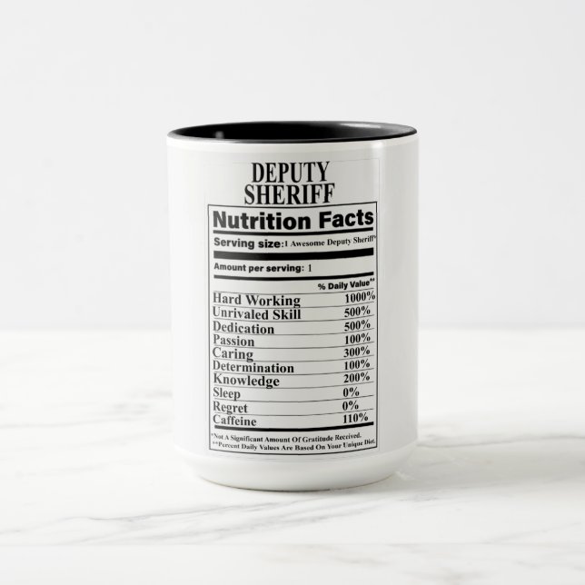Stellvertretender Sheriff Nutrition Fakten Tasse (Zentrum)