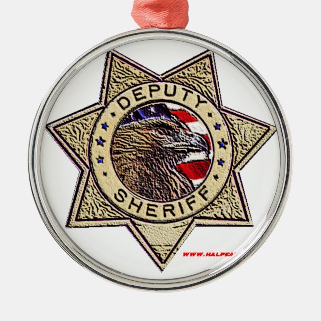 Stellvertreterin_Sheriff_embolie Silbernes Ornament (Vorne)