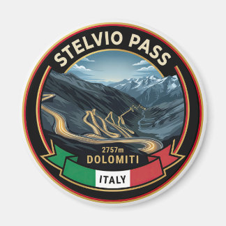 Stelvio-Pass - Berühmte Bergstraße Italien Magnet