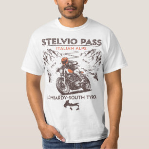 Stelvio-Pass Motorrad-T-Shirt Italienische Alpen T-Shirt