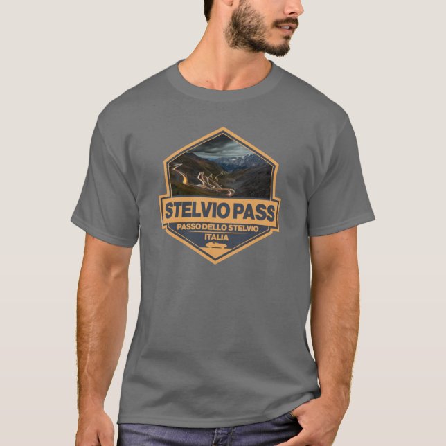 Stelvio Pass Passo Dello Stelvioravel Art Badge gi T-Shirt (Vorderseite)