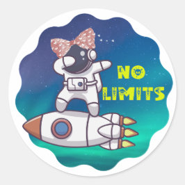 Stem: Girls Space No Limits Runder Aufkleber