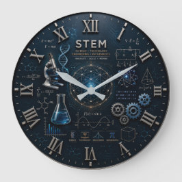 STEM Science Technology Engineering Mathematics Große Wanduhr
