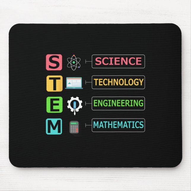 Stem Science Technology Engineering Mathematik Leh Mousepad (Vorne)