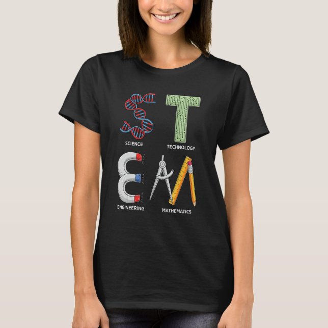 STEM Science Technology Engineering Mathematiker S T-Shirt (Vorderseite)
