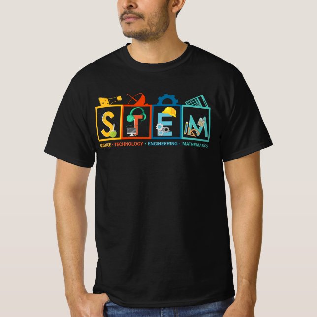 STEM Science Technology Engineering Mathematiker S T-Shirt (Vorderseite)