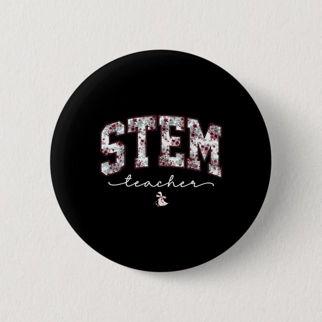 Stem Science Technology Ingenieurwesen Mathe Lehre Button (Vorderseite)