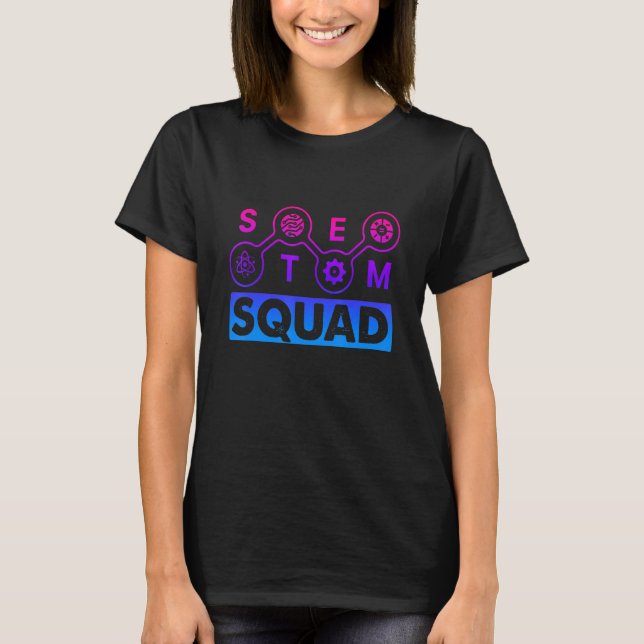 STEM Squad Science Technology Engineering Math Tea T-Shirt (Vorderseite)