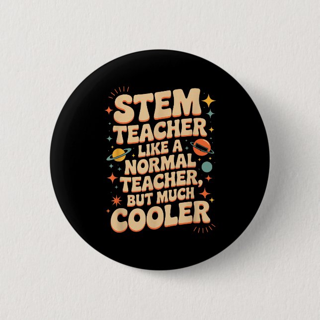 Stem Teacher Definition Funny Science Math Tech Te Button (Vorderseite)