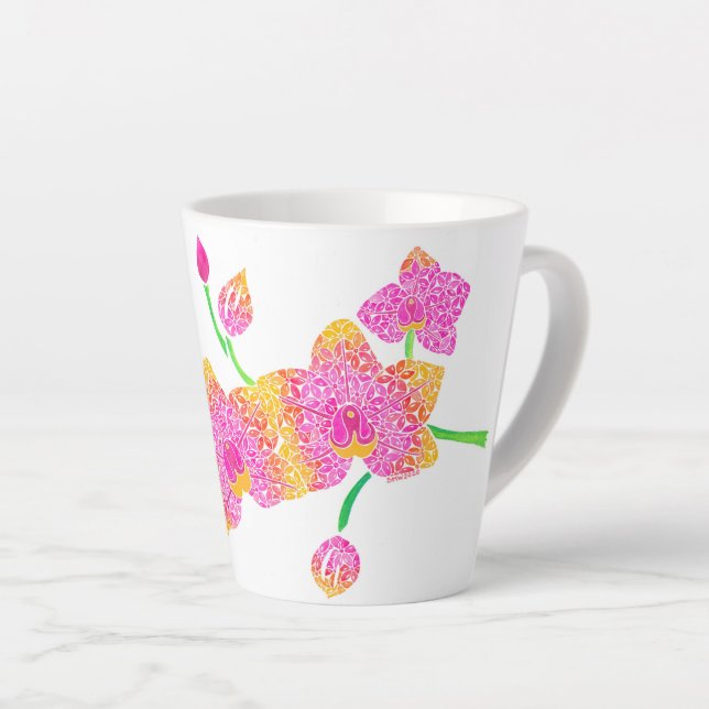 Stem von Orchids Latte Tasse (Rechte Ecke)