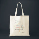 STEM Yes Indeed She Can Motivational Tragetasche<br><div class="desc">STEM Yes Indeed She Can Motivational budget tote bag with CUSTOMIZABLE Christian Bible zahlt. This motivational tote shows the words SCIENCE, TECHNOLOGY, ENGINEERING und MATHEMATICS - aka STEM - combined in an original crossword design with the motivational inspirational quote YES INDEED SHE MOST ASSURLY CAN. The vibrant colors of the...</div>