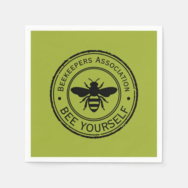 Stempel - DEIN TEXT - BIENE 1 - Fan Spaß Serviette (Vorderseite)
