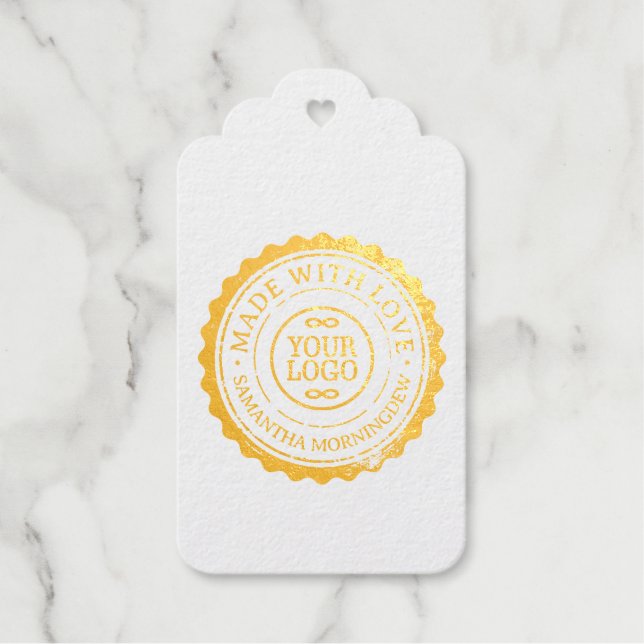 Stempel - IHR TEXT & LOGO 3 Geschenkanhänger (Vorderseite)