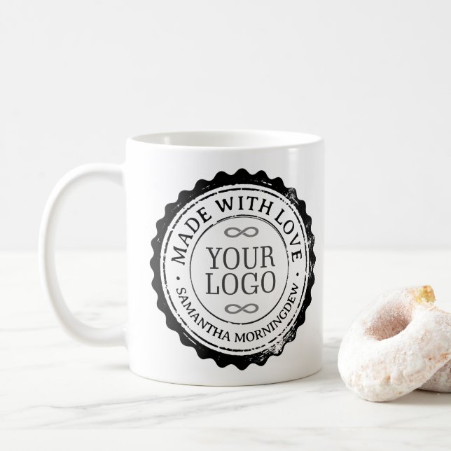 Stempel - IHR TEXT & LOGO 3 Kaffeetasse (Mit Donut)
