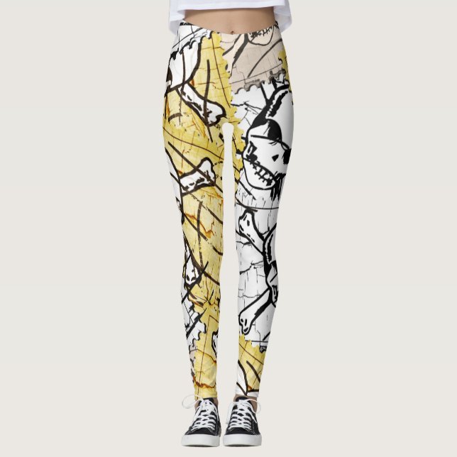 Stempel Schädel Leggings (Vorderseite)