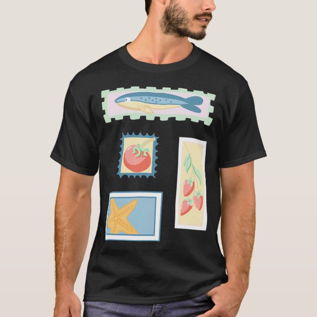 Stempel Stil Pastell Designs T-Shirt (Vorderseite)