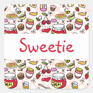 Stempelaufkleber mit Text (bearbeitbarer Text) Quadratischer Aufkleber