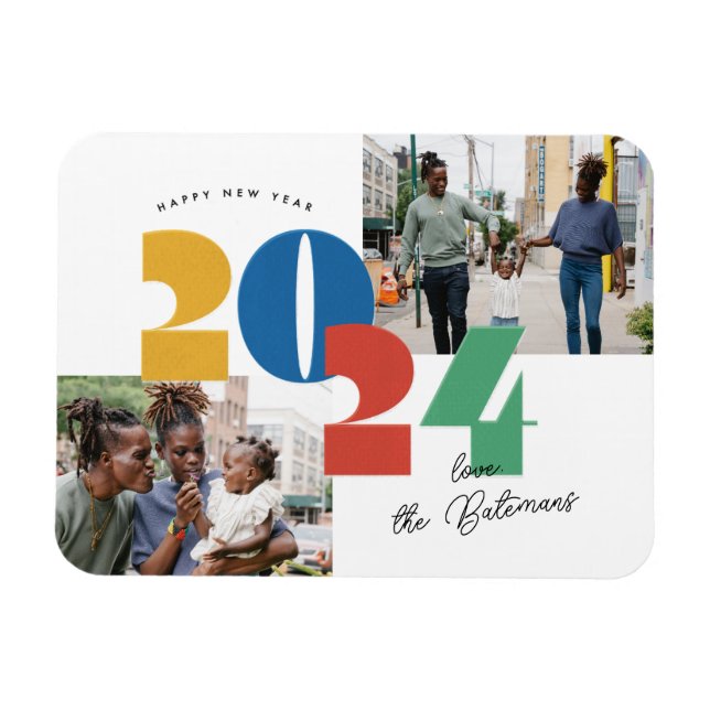 Stempelneue Fotokarte Magnet (Horizontal)