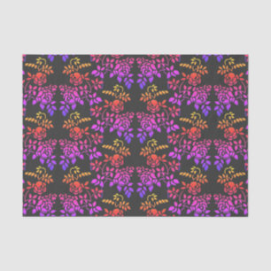 Stenciierte Rose Blume Abstrakte Farben Entwürfe Seidenpapier