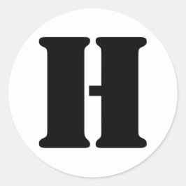 Stencil Alphabet von Janz Letter H White Runder Aufkleber