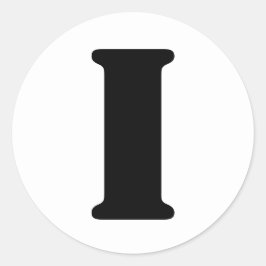 Stencil Alphabet von Janz Letter I White Runder Aufkleber
