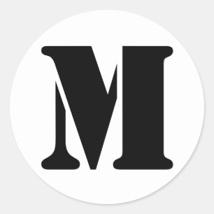 Stencil Alphabet von Janz Letter M White Runder Aufkleber