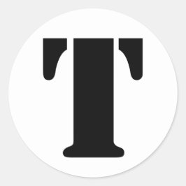 Stencil Alphabet von Janz Letter T White Runder Aufkleber