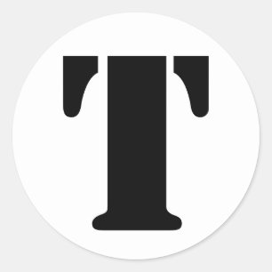 Stencil Alphabet von Janz Letter T White Runder Aufkleber