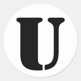 Stencil Alphabet von Janz Letter U White Runder Aufkleber
