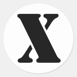 Stencil Alphabet von Janz Letter X White Runder Aufkleber