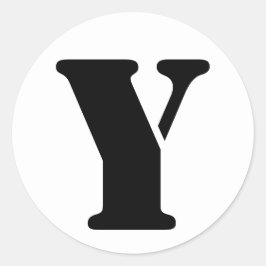 Stencil Alphabet von Janz Letter Y White Runder Aufkleber