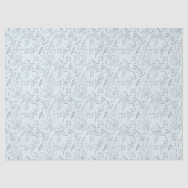 Stencil-Blume auf Light Green Decoupage Seidenpapier (Vorderseite)