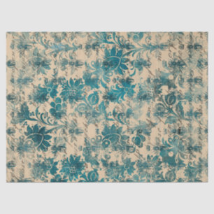 Stencil-Blume, Bienen und Schreiben auf Tan-Dekoup Seidenpapier