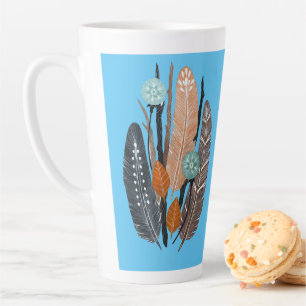 Stencil Feathers Art Tasse