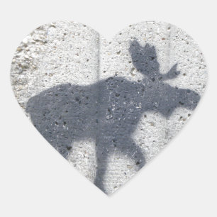 Stencil Graffiti Moose Herz-Aufkleber