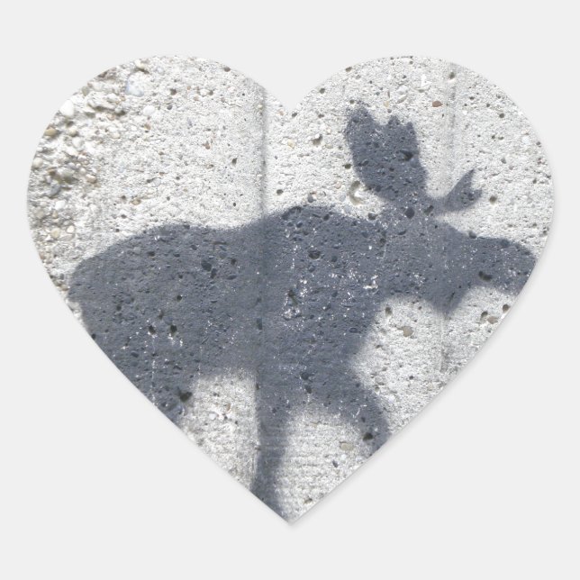Stencil Graffiti Moose Herz-Aufkleber (Vorderseite)