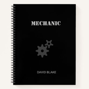 Stencil Mechanical Black Notizbuch
