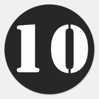 Stencil Numbers von Janz Number 10 Zehn Black