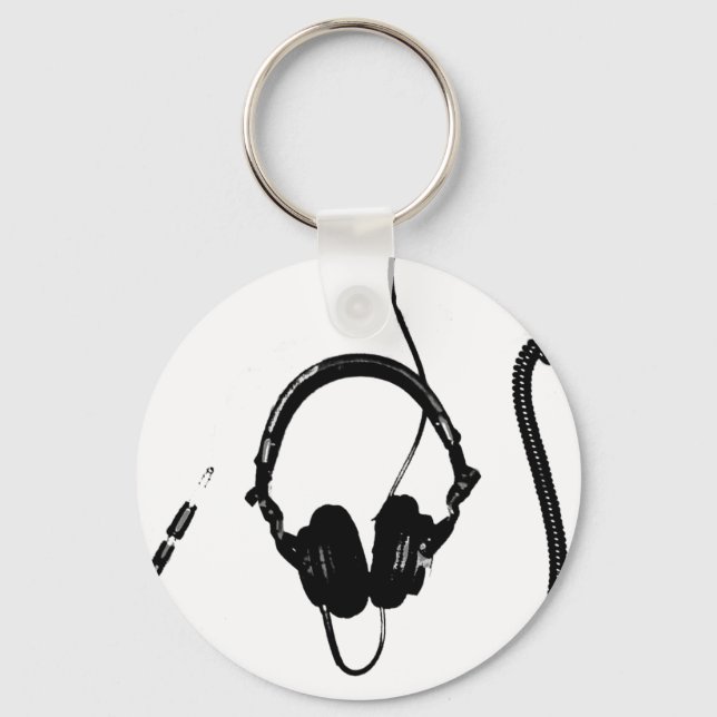 Stencil Style DJ Headphones Schlüsselanhänger (Vorderseite)
