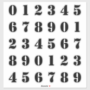 Stencil-Style-Look Ziffern / Zahlen / Zahlen / Zah Aufkleber