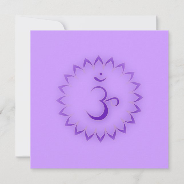 "Stenciled" Crown Chakra - Sahasrara Einladung (Vorderseite)