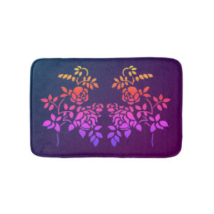 Stenciled Rose Blume Abstrakt Colors Badematte