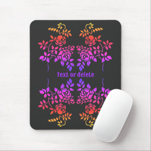 Stenciled Rose Blume Abstrakte Farben Personalisie Mousepad