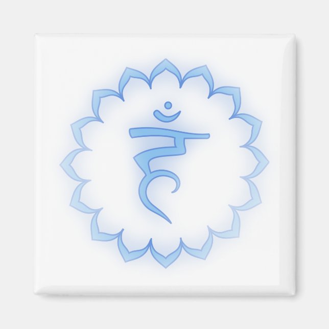 "Stenciled" Throat Chakra - Light Blue Magnet (Vorne)