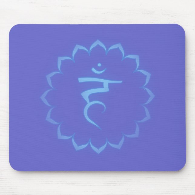 "Stenciled" Throat Chakra - Light Blue Mousepad (Vorne)