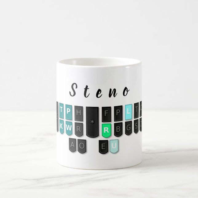 Steno Tastatur-Tasse Kaffeetasse (Mittel)