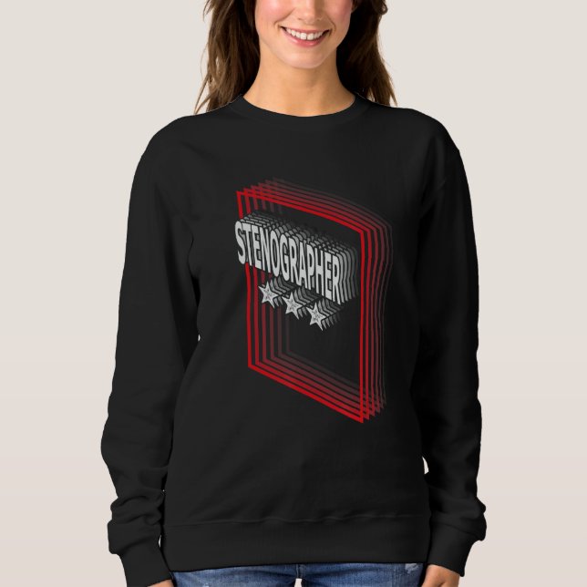 Stenografen-Job-Titel-Schätzung Retro Sweatshirt (Vorderseite)